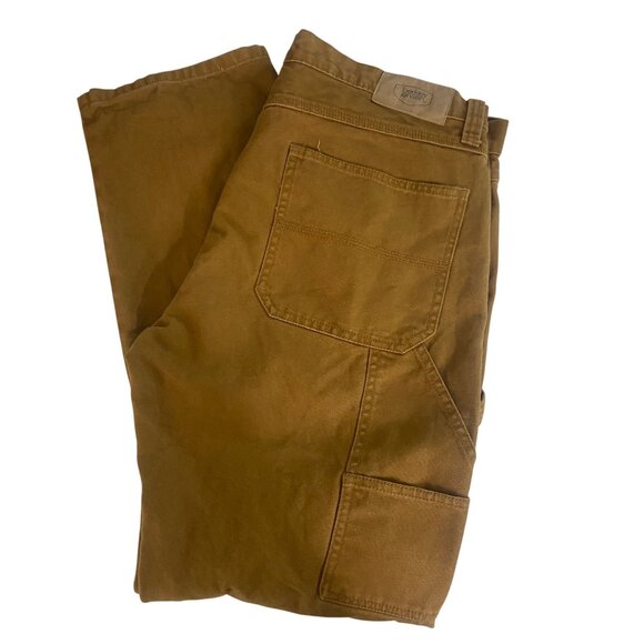 Berkley‎ Jensen Carpenter Pants Mens Size 36x32 Brown Cotton Utility - Picture 1 of 10